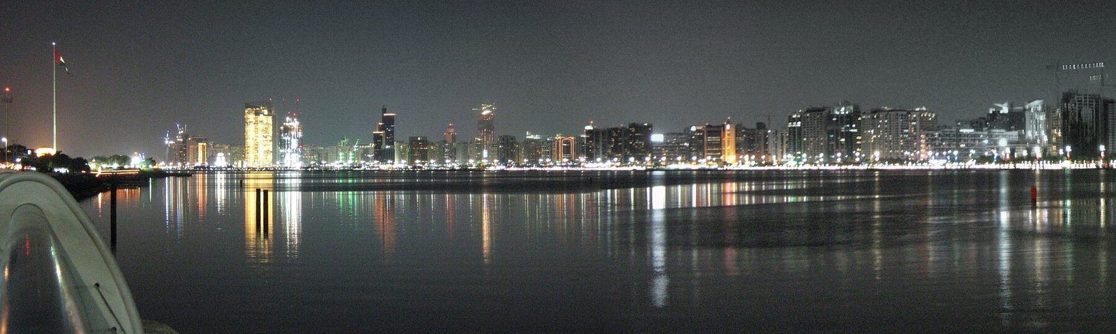 Panoramic Abu Dhabi skyline at night