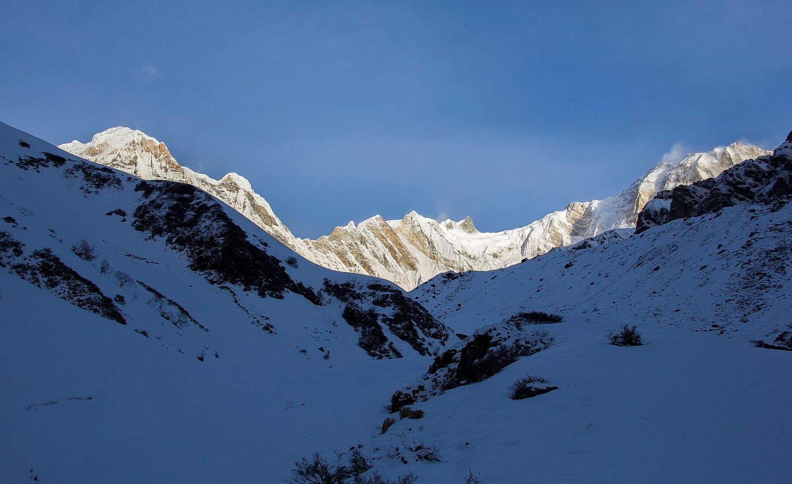 Annapurna Mountain Range Seen from the way to ... in Annapurna