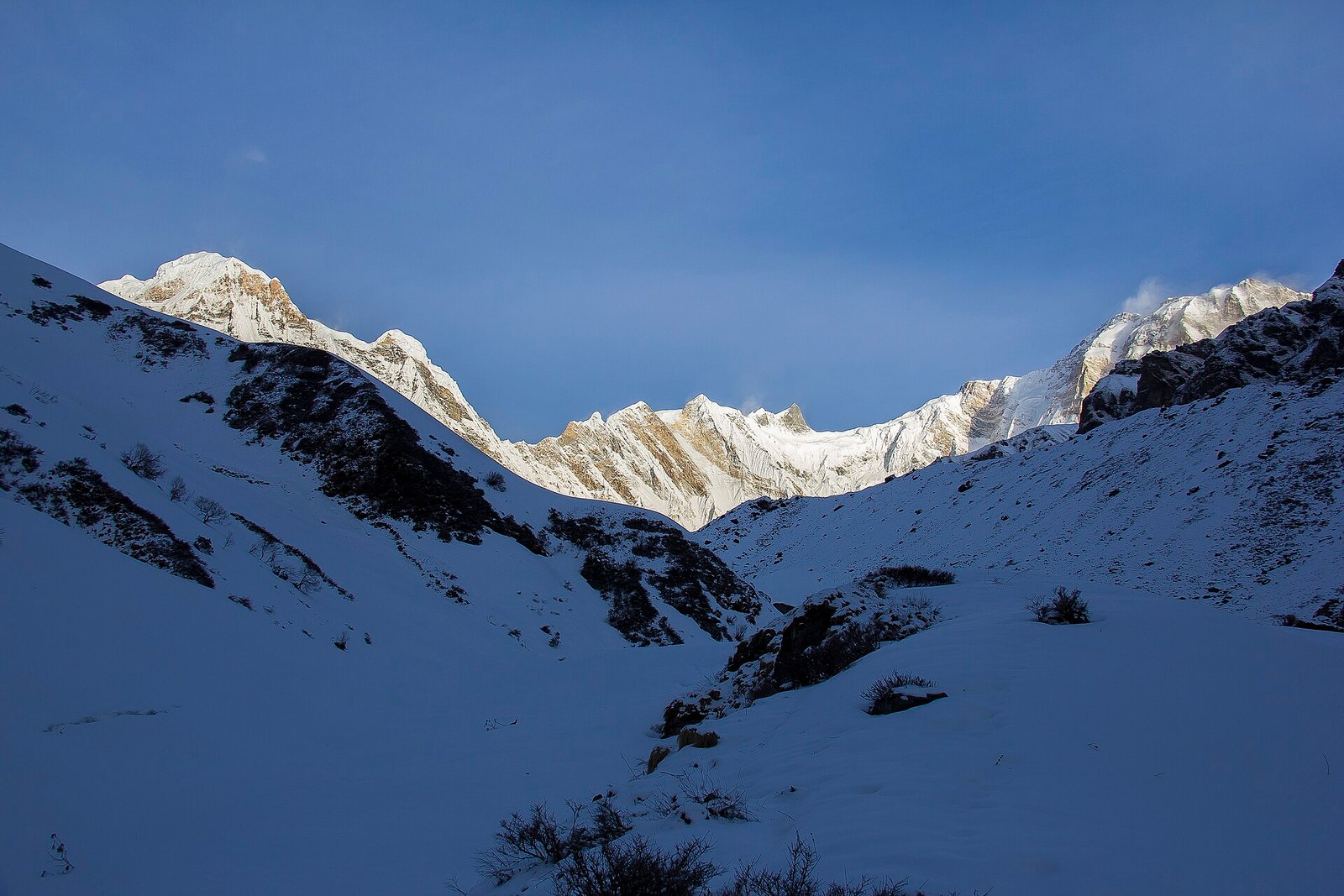 Annapurna Mountain Range Seen from the way to ... in Annapurna
