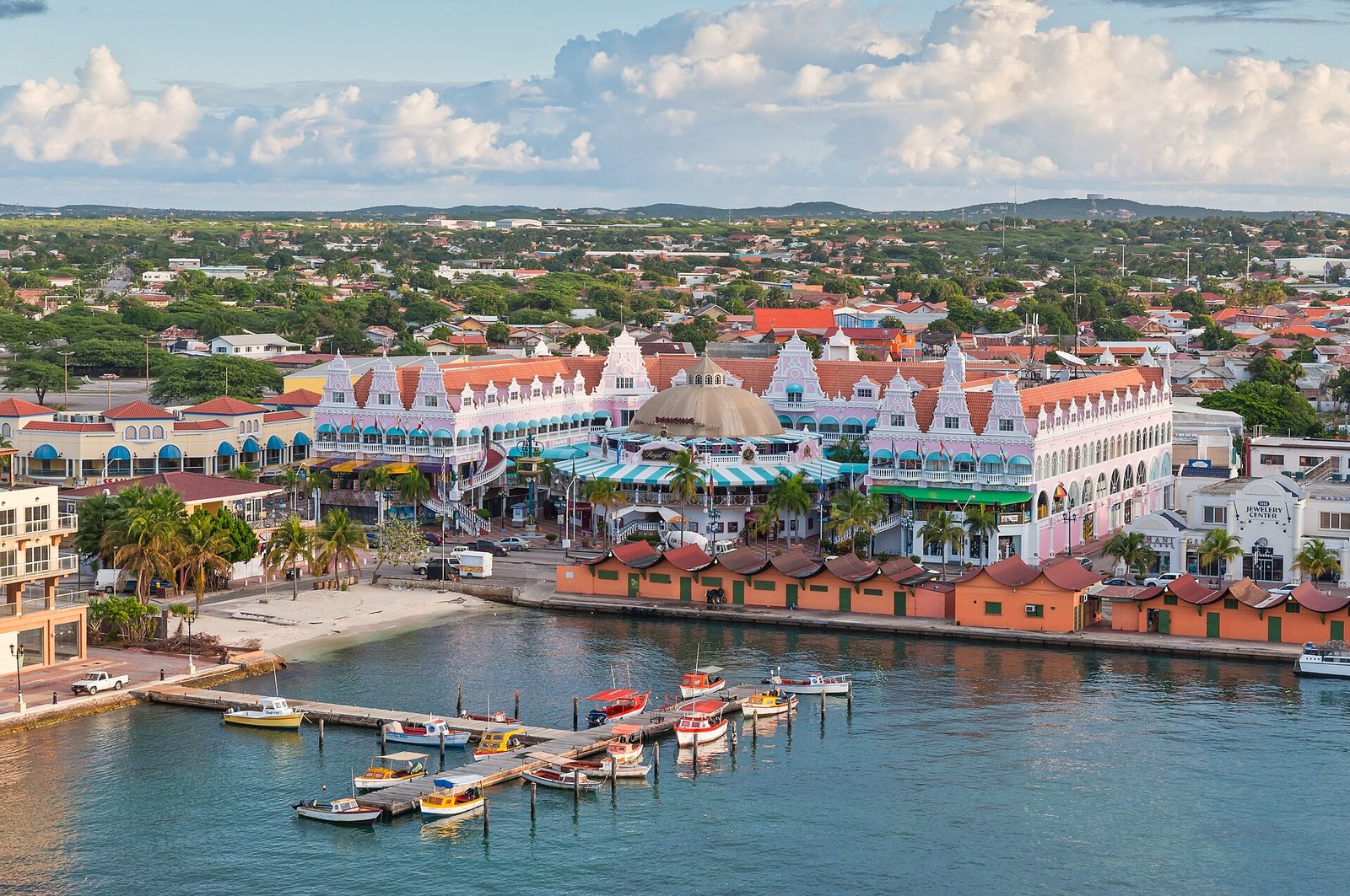 Colorful Dutch Caribbean buildings in Oranjestad