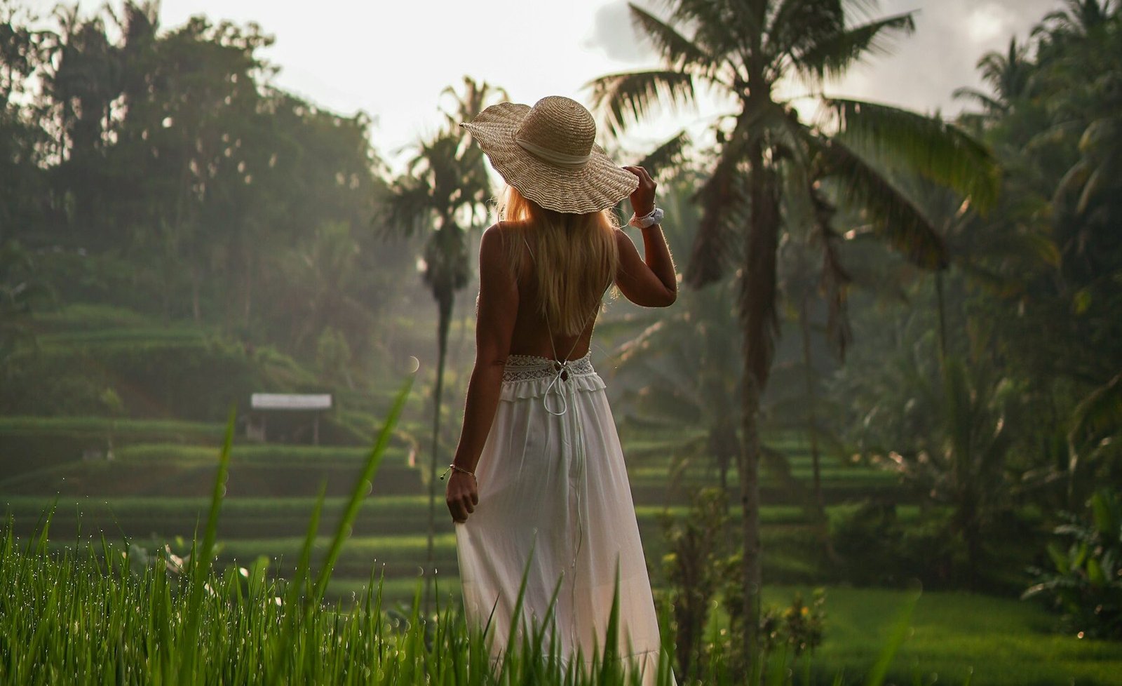 A Balinese temple surrounded by tropical greenery