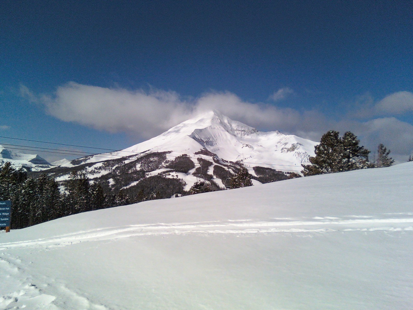 Lone Peak rising above Big Sky, Montana