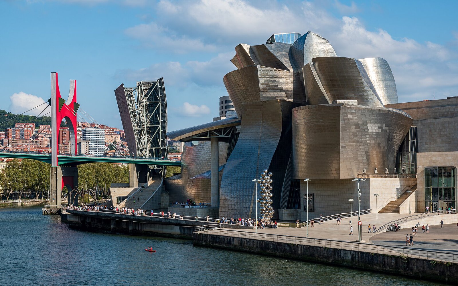 Guggenheim Museum beside the river in Bilbao