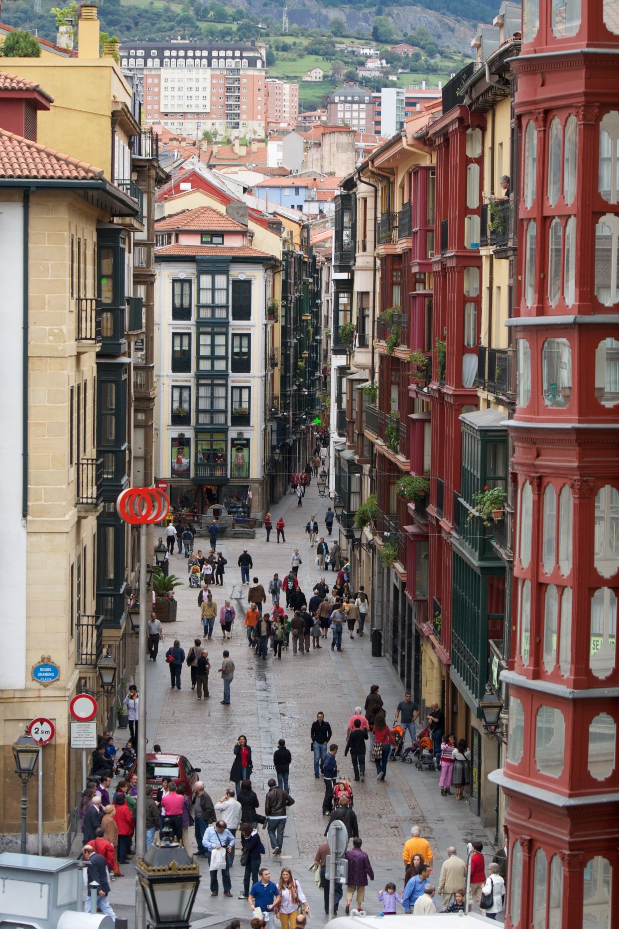 Colorful streets in Bilbao's Casco Viejo