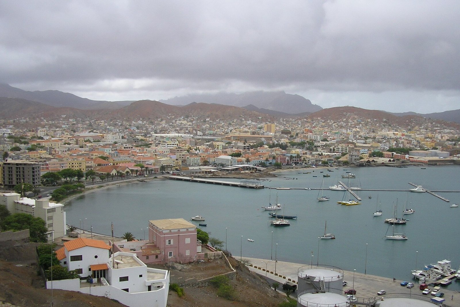 Colorful waterfront city of Mindelo