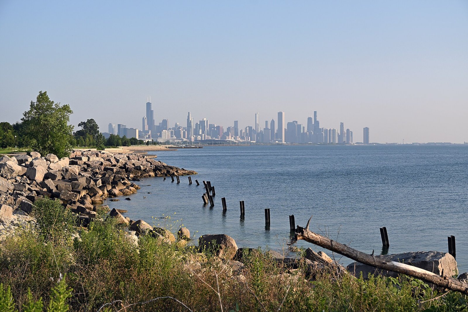 Chicago skyline viewed from Lake Michigan