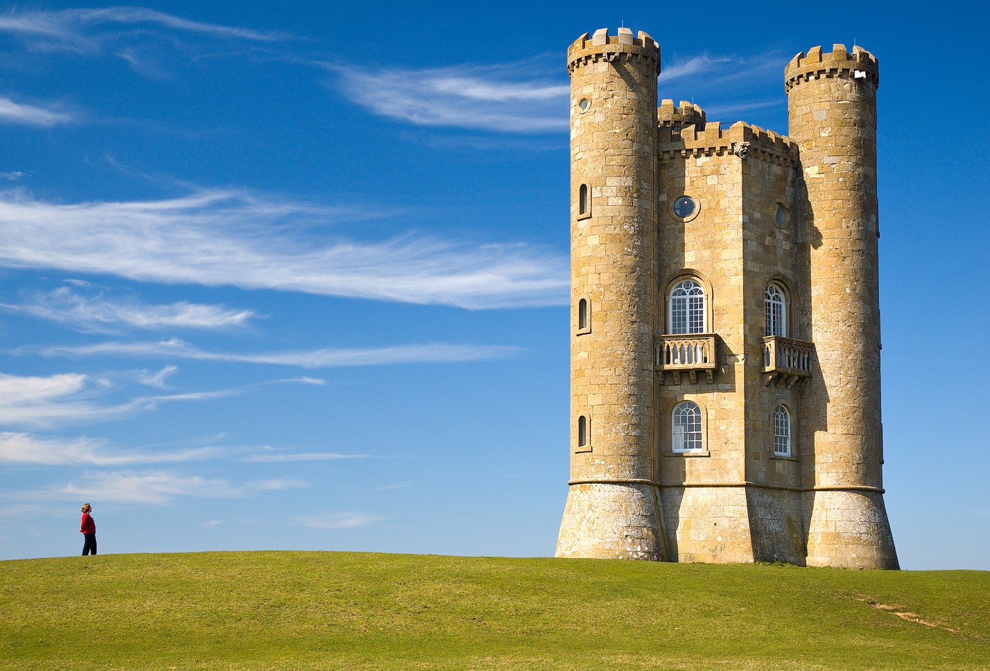 Broadway Tower above green countryside