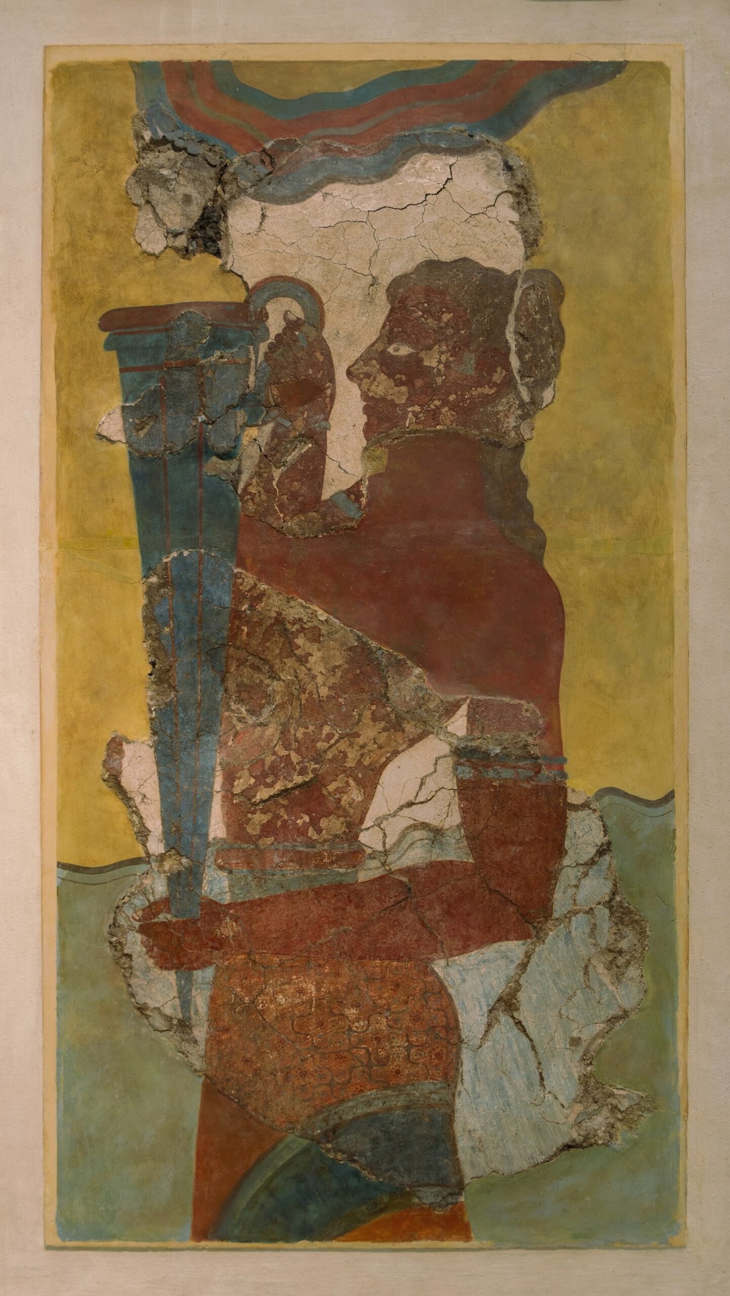 Minoan ruins and restored columns at Knossos