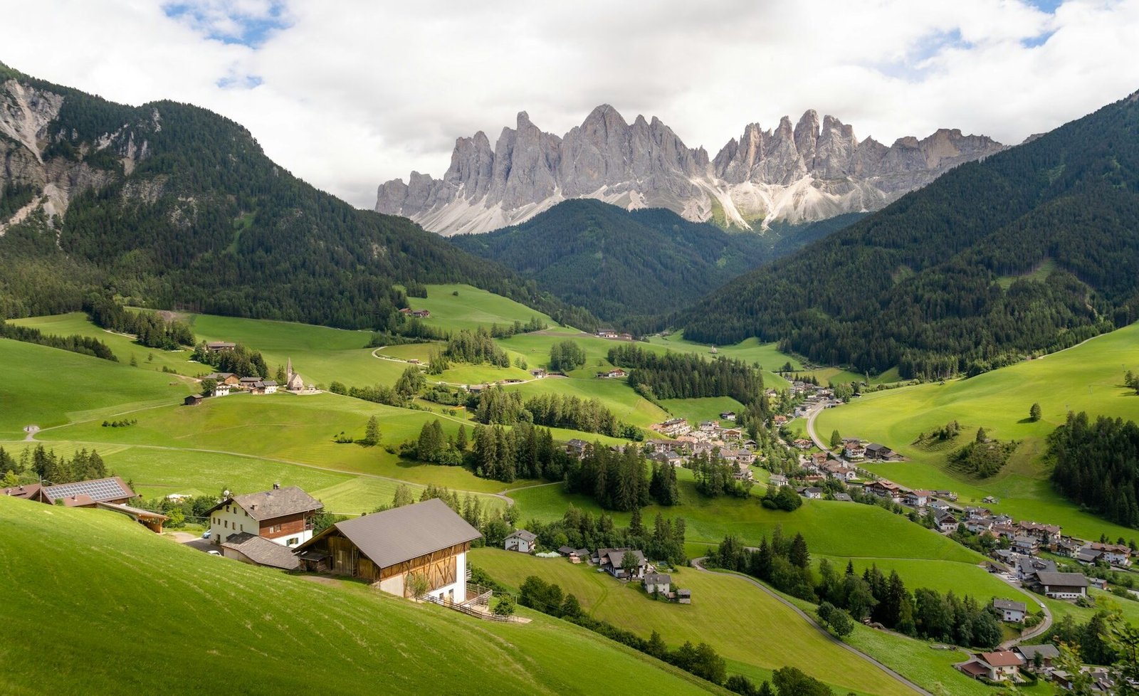 Santa Maddalena village beneath the Odle mountains