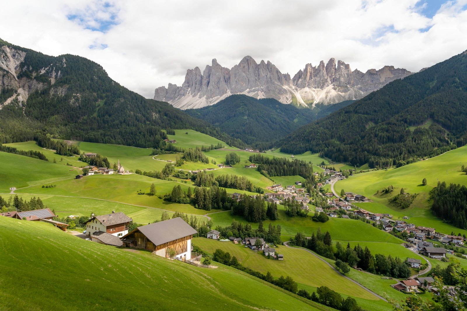 Santa Maddalena village beneath the Odle mountains