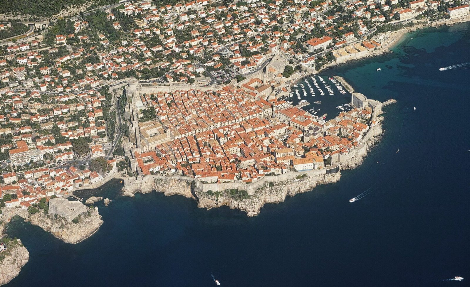 Aerial view of the Old Town of Dubrovnik - Croatia.jpg in Dubrovnik