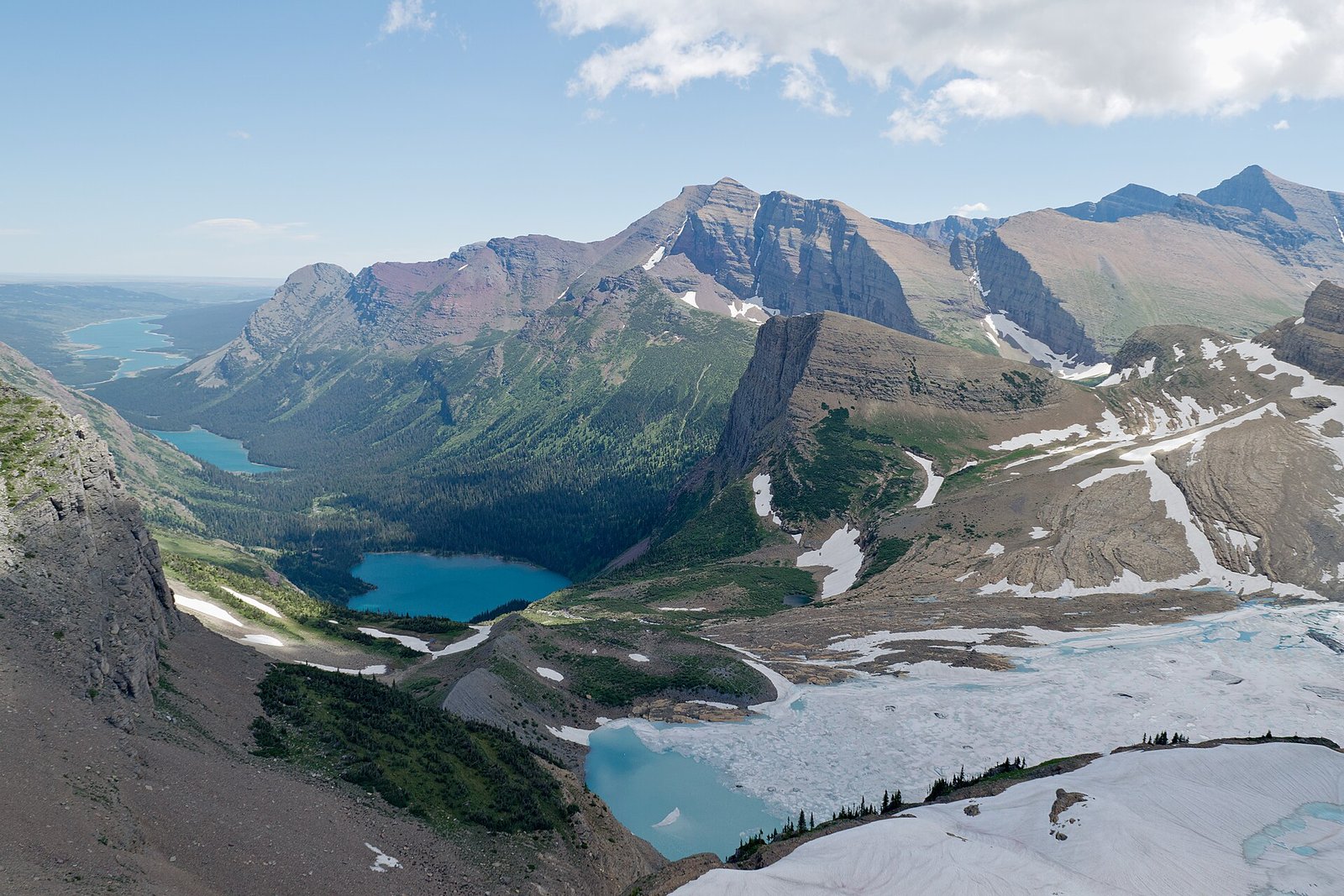 Alpine peaks and lake in Glacier National Park
