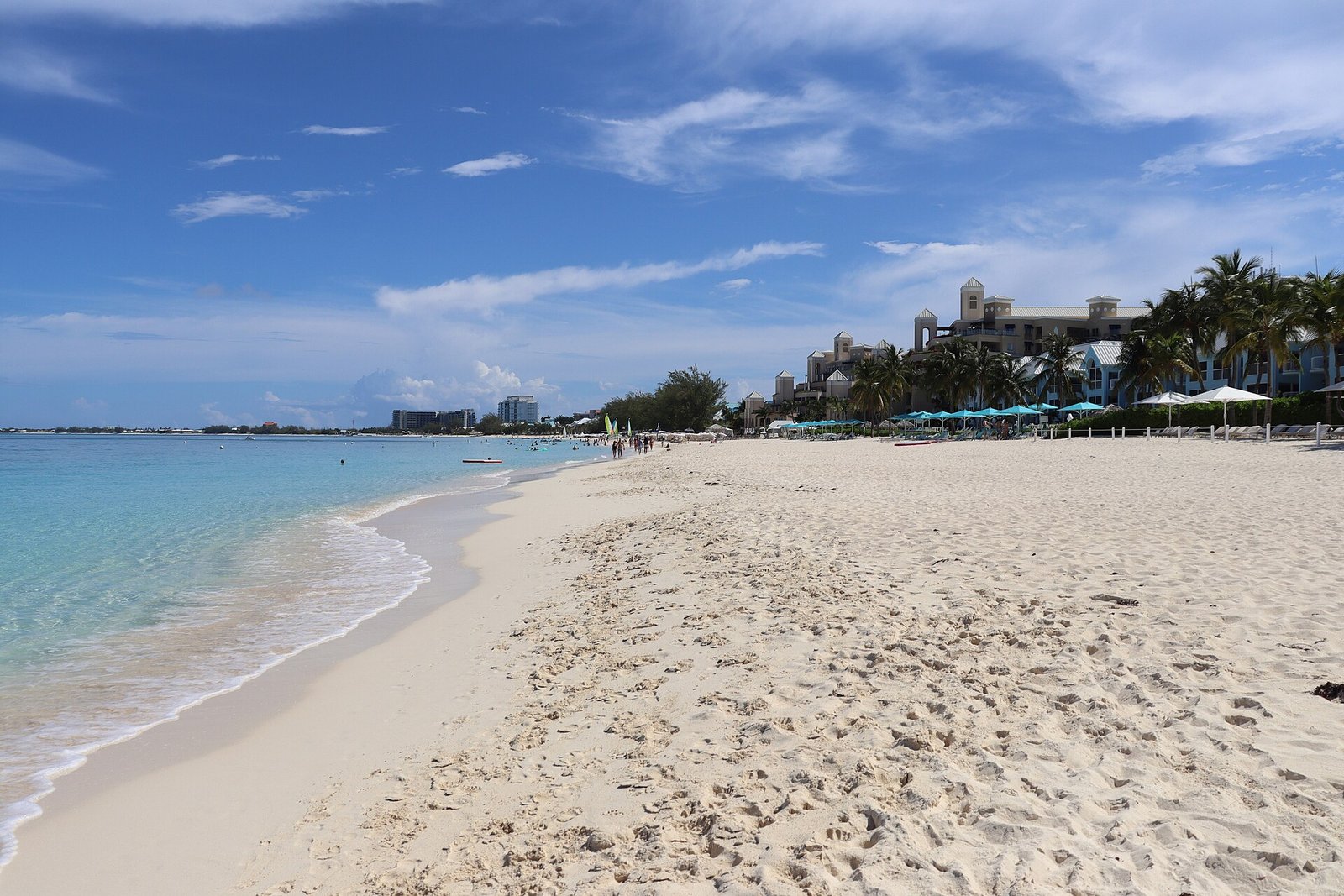 Clear water along Seven Mile Beach in Grand Cayman
