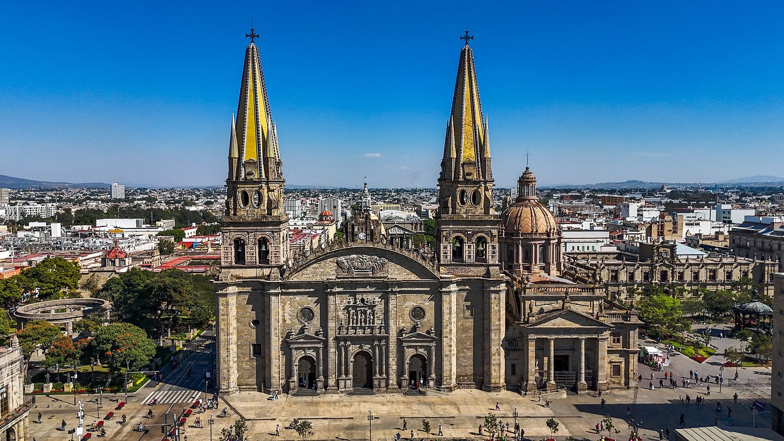 Cathedral and plaza in Guadalajara