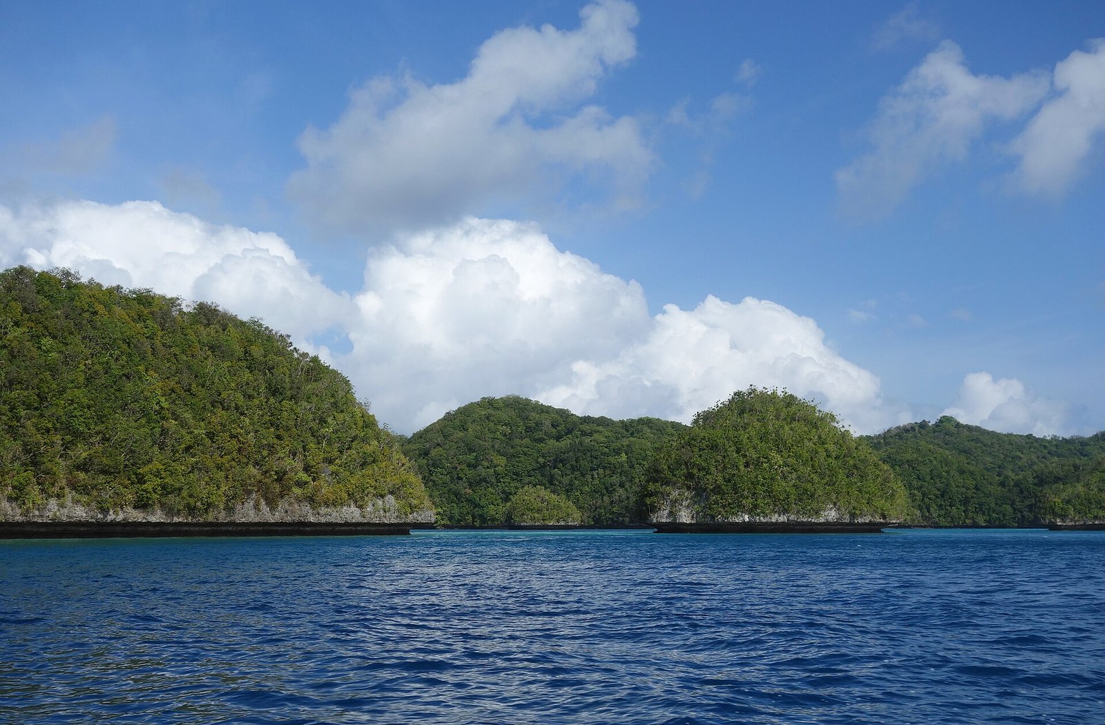 Limestone Rock Islands in blue Palauan water
