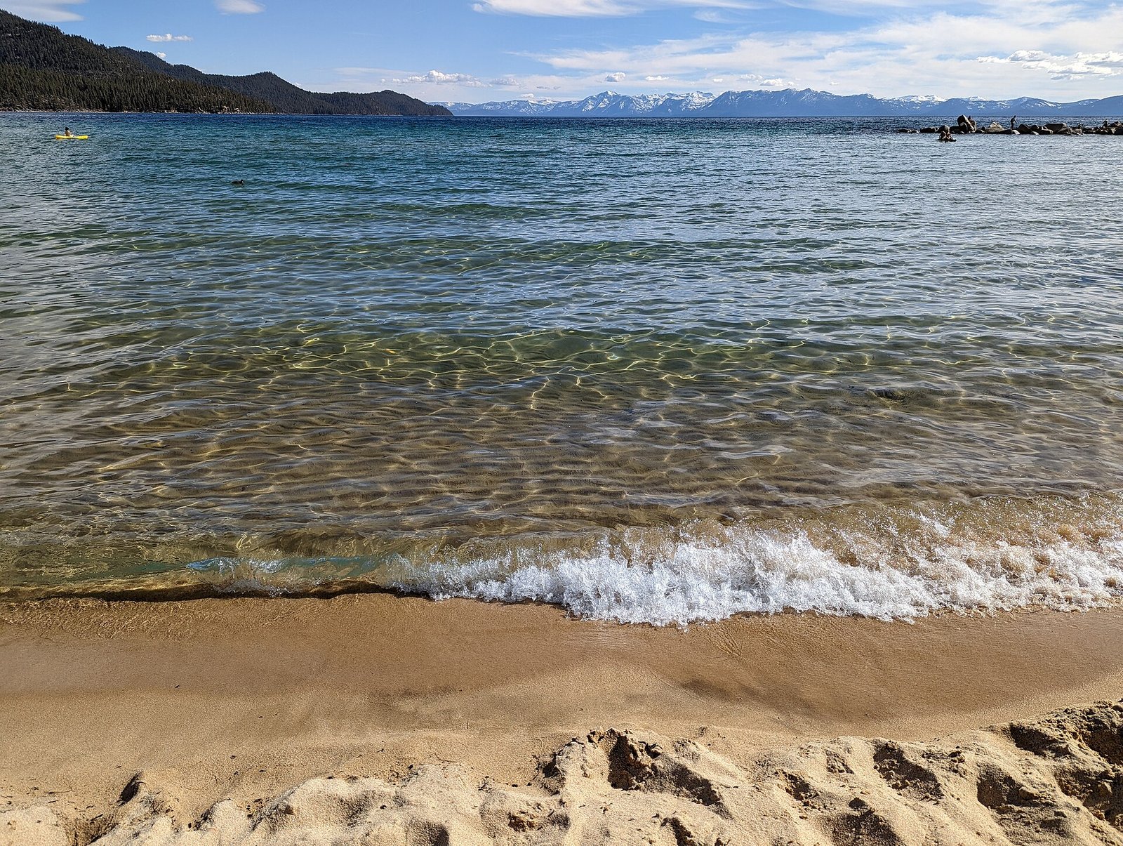 Clear blue water and granite boulders at Sand Harbor