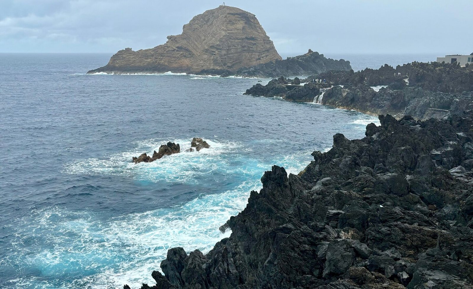 Coastal landscape near the natural sea ponds, Porto ... in Madeira