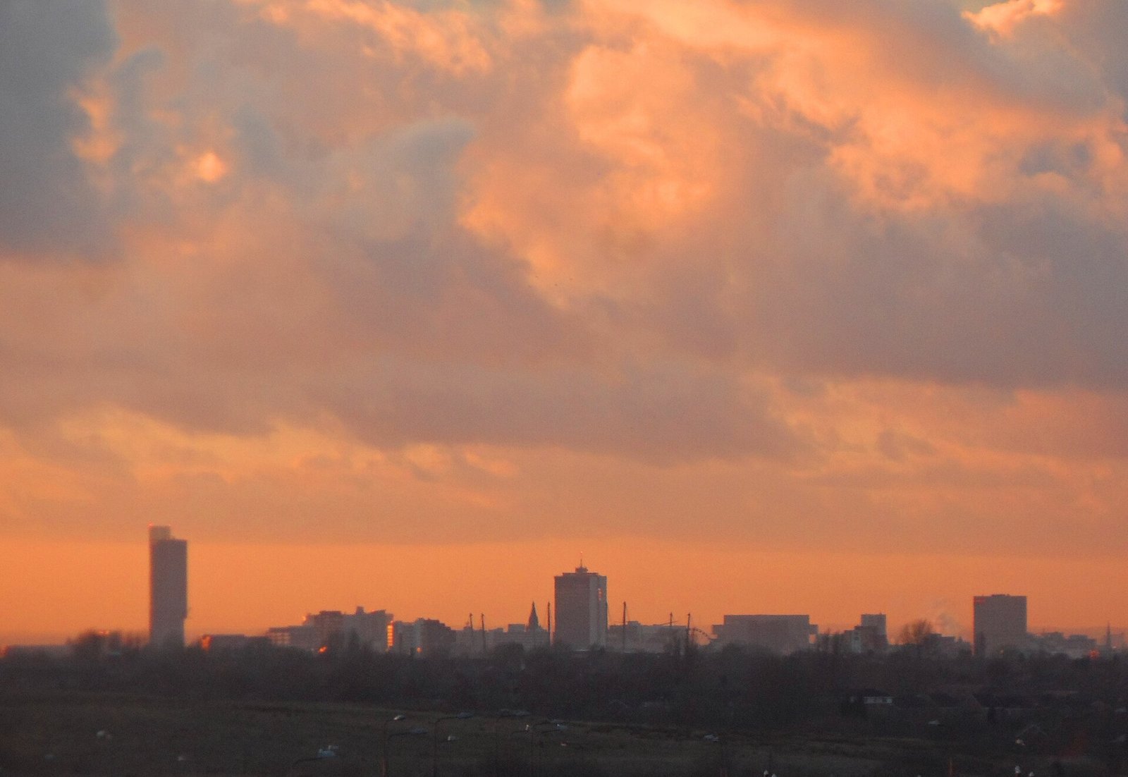 Manchester city center skyline