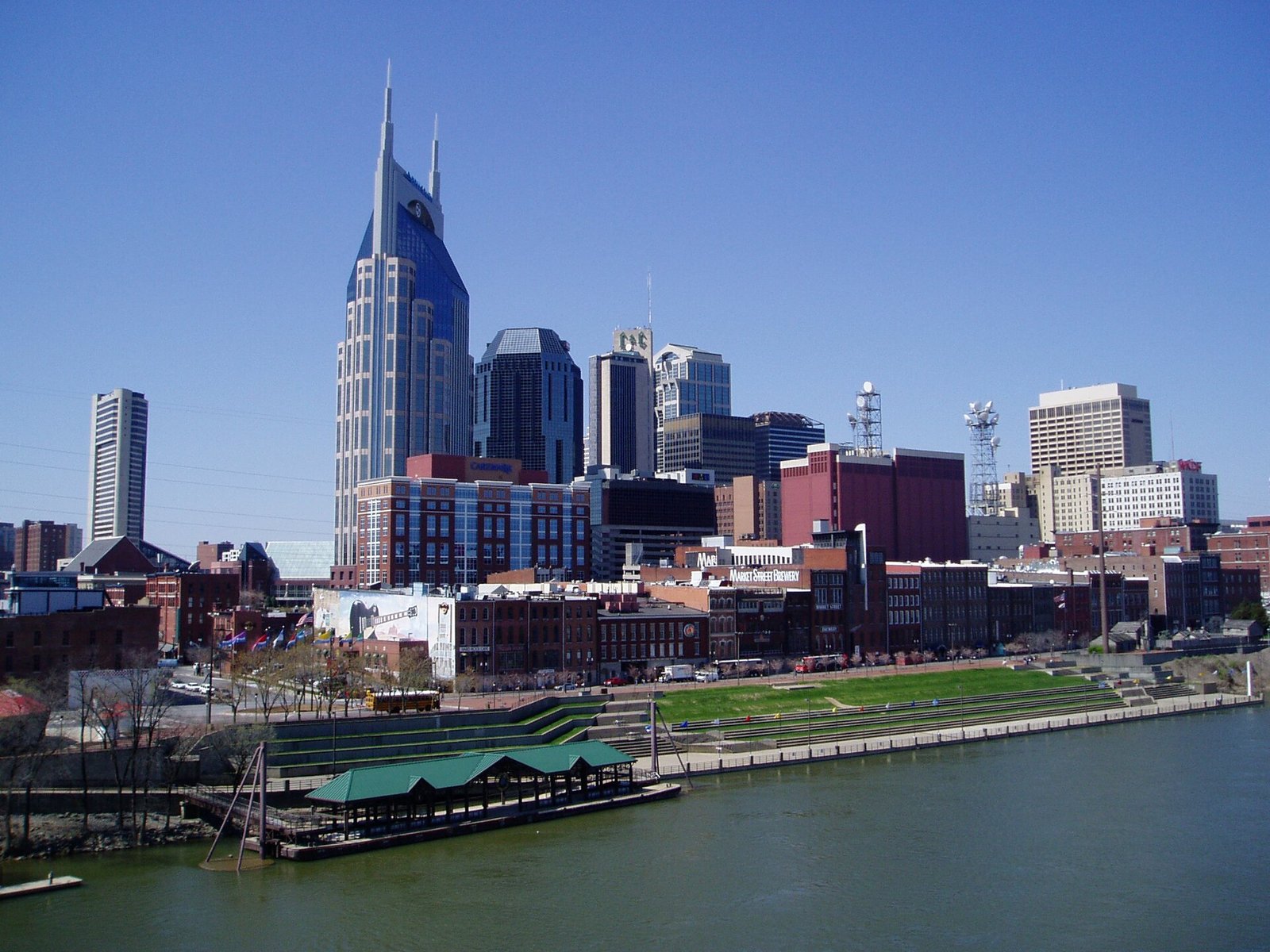 Nashville skyline beside the Cumberland River