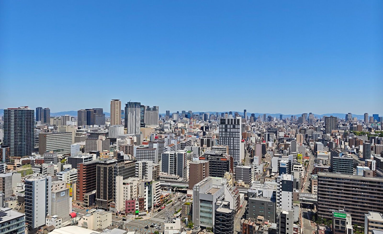 Osaka Skyline from Tsutenkaku 20260510 110100 UTC+9.jpg in Osaka