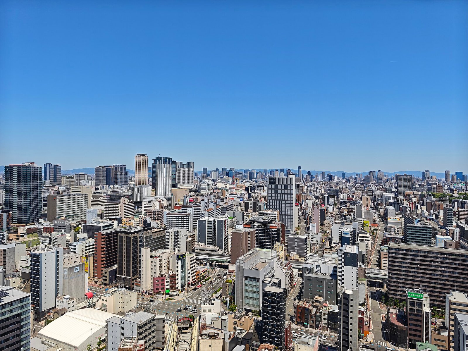 Osaka Skyline from Tsutenkaku 20260510 110100 UTC+9.jpg in Osaka