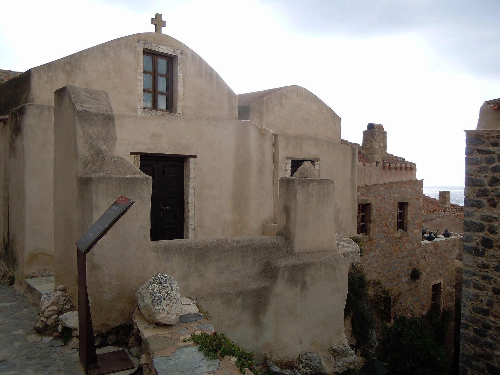 Stone town of Monemvasia beside the sea