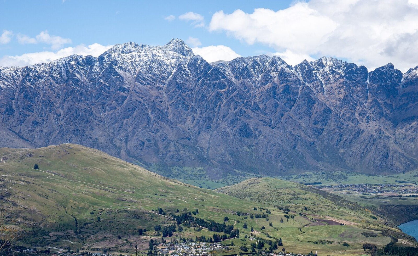The Remarkables mountain range from Queenstown