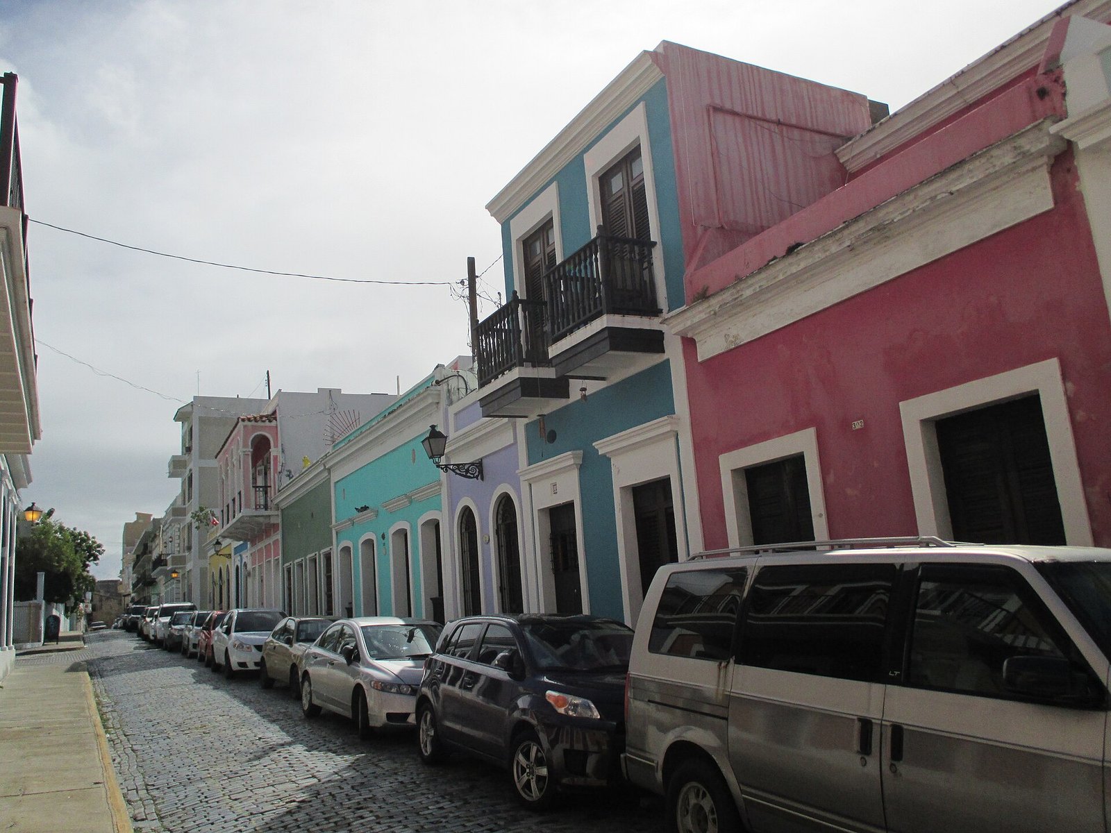 Colorful colonial street in Old San Juan