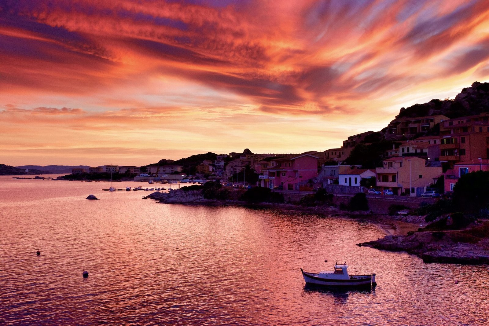 Rocky island and clear sea in La Maddalena Archipelago