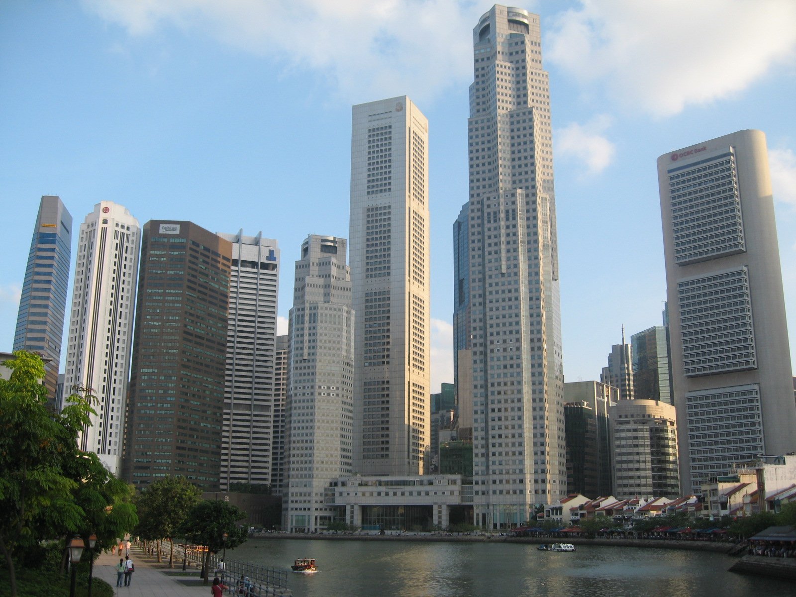 Singapore skyline across Marina Bay in Singapore