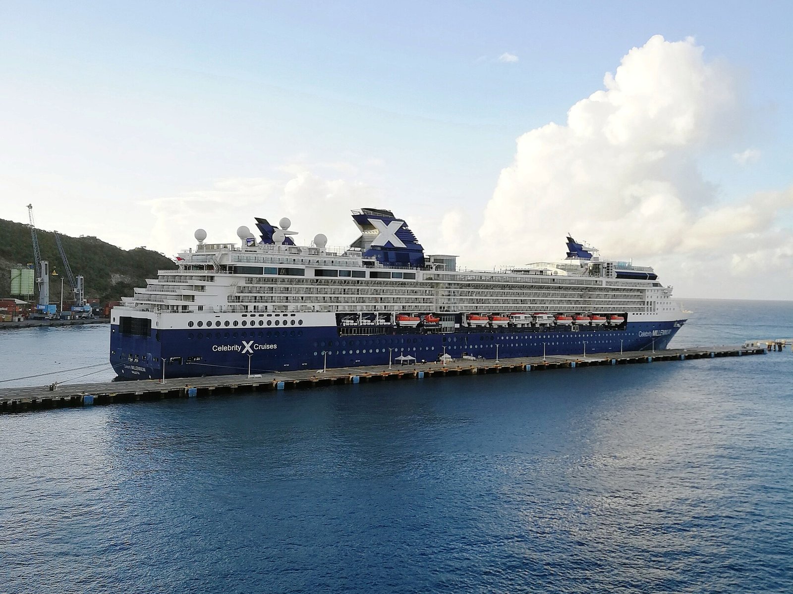 Colorful Philipsburg waterfront and cruise harbor