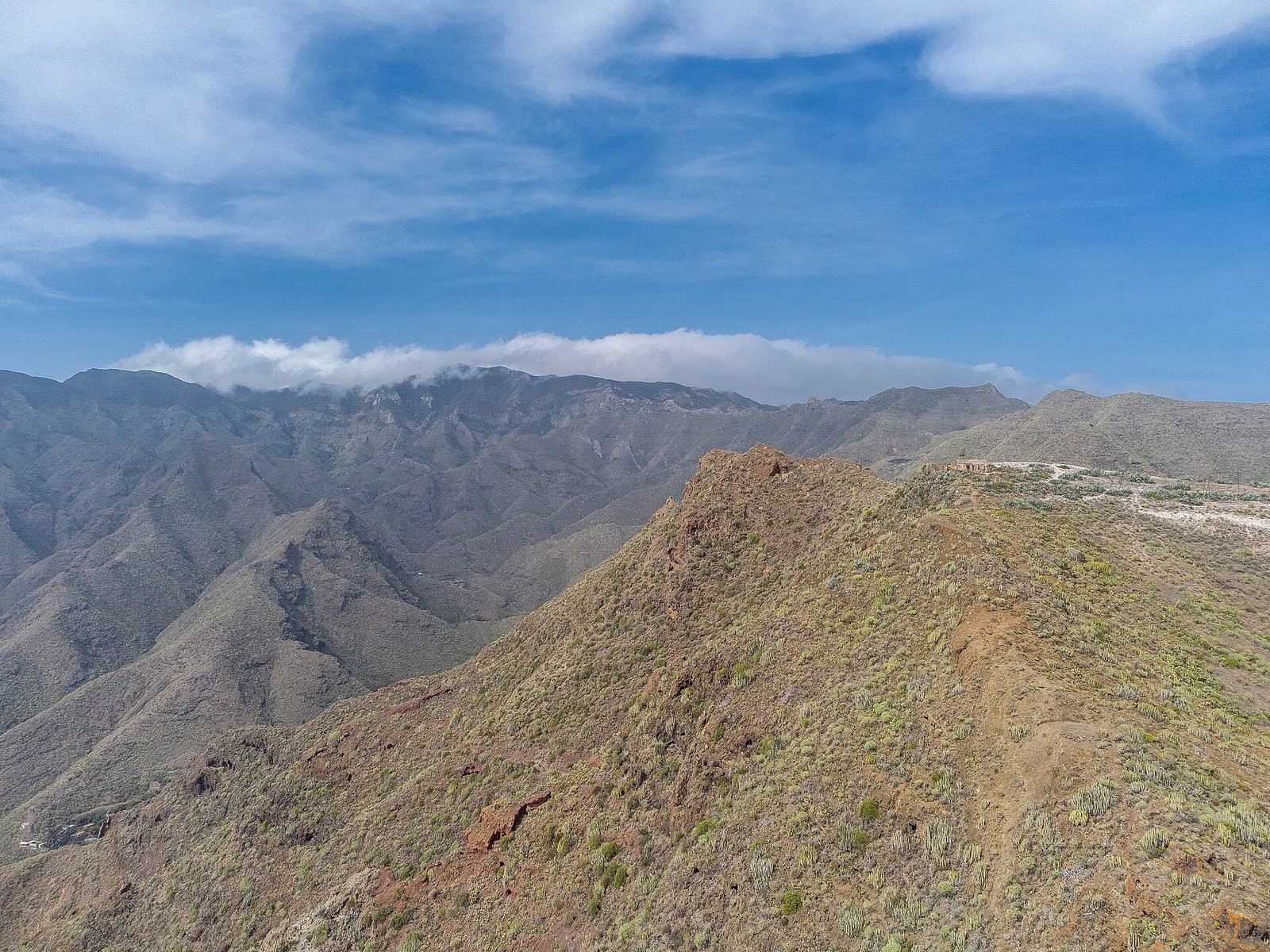 Green ridges and winding roads in Anaga