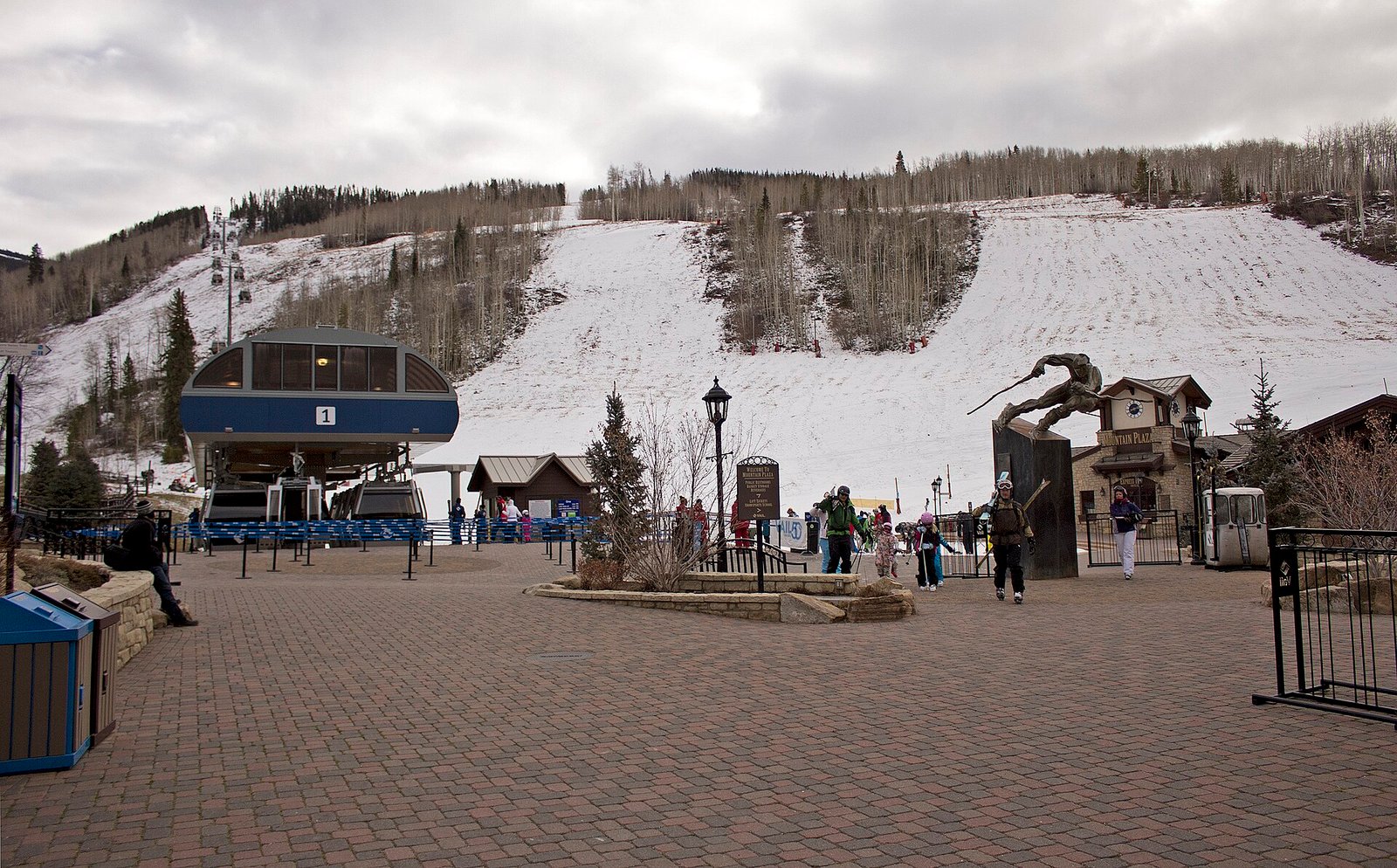Vail Village beneath Colorado mountains