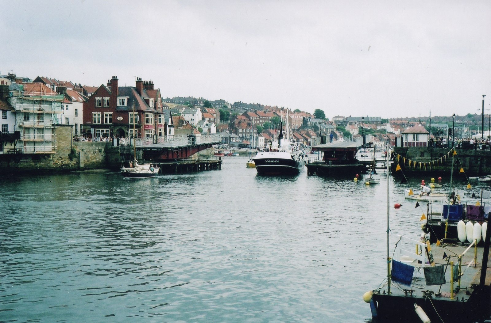 Whitby harbor and abbey on the Yorkshire coast
